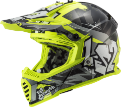 LS2 MX437 FAST II MINI CRUSHER BLACK YELLOW