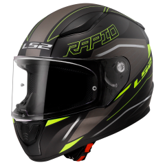 LS2 HELMET FF353 RAPID II ROKKU MATT BLACK H-V YELLOW