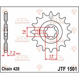 JT Sprockets JTF1501.13 13T Steel Front Sprocket
