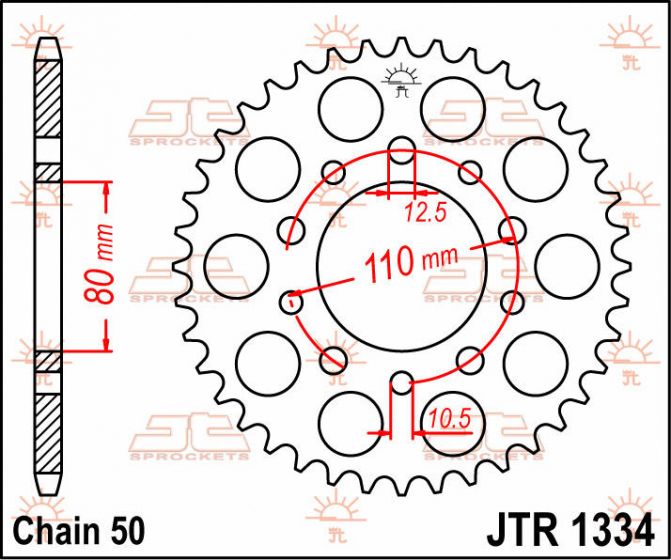 JT Sprockets JTR1334.42 Steel Rear Sprocket 42T