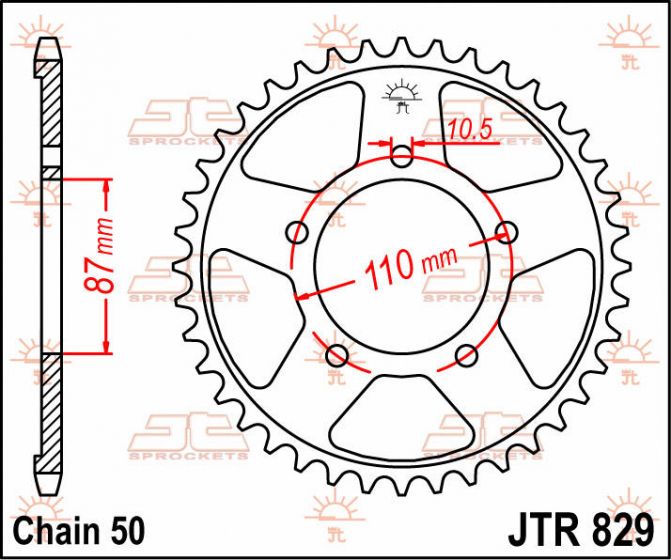 JT Rear Sprocket 47T 530P JTR829.47 Steel Suzuki GSX 600 F 1999